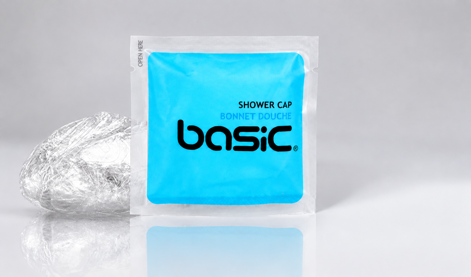 Bonnet de douche Basic : 0,08 € au lieu de 0,09 € par bonnet.